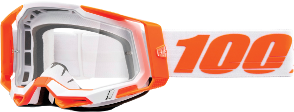 100-PERCENT - RACECRAFT 2 GOGGLE ORANGE CLEAR LENS - Image 1