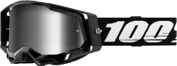 100-PERCENT - RACECRAFT 2 GOGGLE BLACK MIRROR SILVER LENS - Image 1