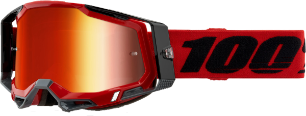 100-PERCENT - RACECRAFT 2 GOGGLE RED MIRROR RED LENS - Image 1