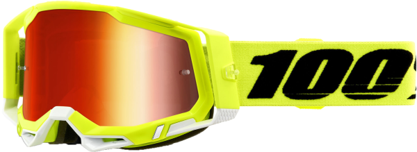 100-PERCENT - RACECRAFT 2 GOGGLE YELLOW MIRROR RED LENS - Image 1