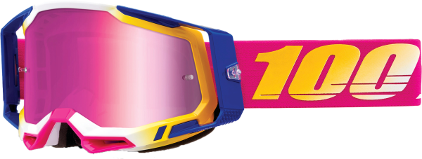 100-PERCENT - RACECRAFT 2 GOGGLE MISSION MIRROR PINK LENS - Image 1