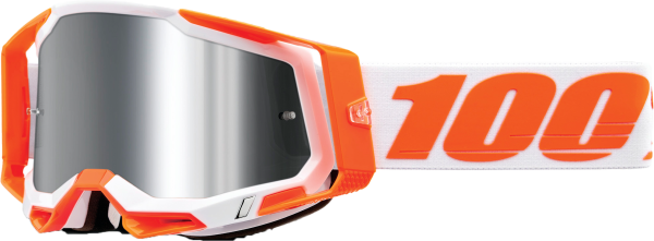 100-PERCENT - RACECRAFT 2 GOGGLE ORANGE MIRROR SLVR FLASH LENS - Image 1