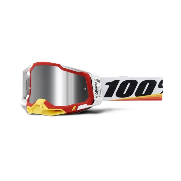 100-PERCENT - RACECRAFT 2 GOGGLE ARSHAM RD MIRROR SLVR FLASH LN - Image 1