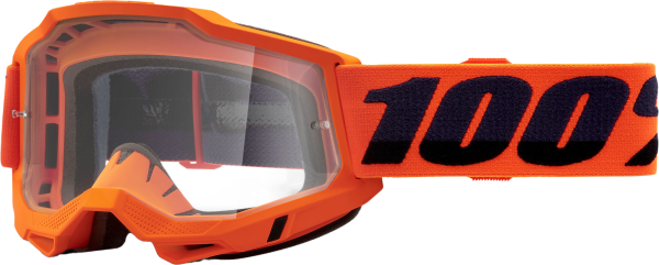 100-PERCENT - ACCURI 2 GOGGLE NEON ORANGE CLEAR LENS - Image 1