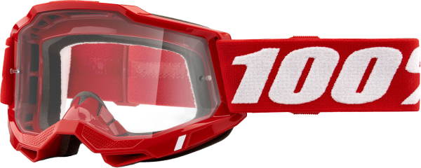 100-PERCENT - ACCURI 2 GOGGLE NEON RED CLEAR LENS - Image 1