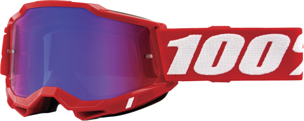 100-PERCENT - ACCURI 2 GOGGLE NEON RED MIRROR RED/BLUE LENS - Image 1