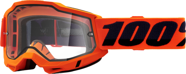 100-PERCENT - ACCURI 2 ENDURO MOTO GOGGLE NEON ORANGE CLEAR LENS - Image 1