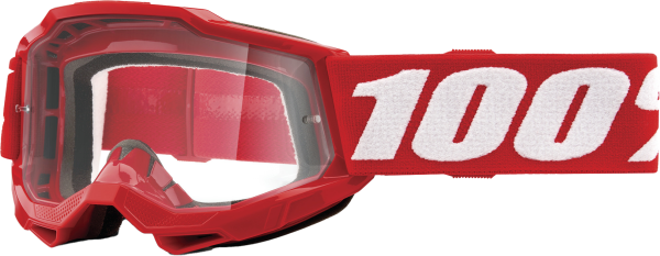 100-PERCENT - ACCURI 2 JUNIOR GOGGLE NEON RED CLEAR LENS - Image 1