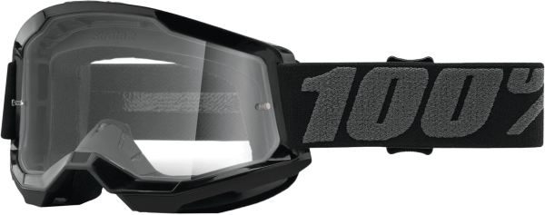 100-PERCENT - STRATA 2 GOGGLE BLACK CLEAR LENS - Image 1