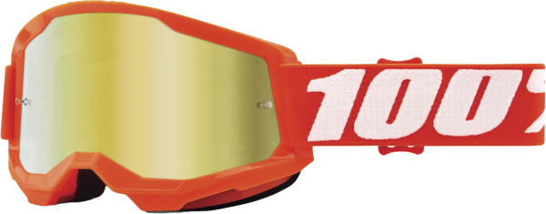 100-PERCENT - STRATA 2 GOGGLE ORANGE MIRROR GOLD LENS - Image 1