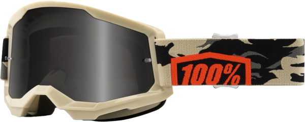 100-PERCENT - STRATA 2 SAND GOGGLE KOMBAT SMOKE LENS - Image 1