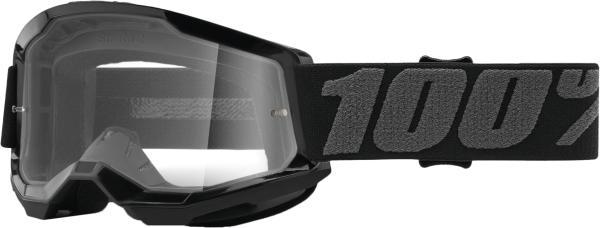 100-PERCENT - STRATA 2 JUNIOR GOGGLE BLACK CLEAR LENS - Image 1