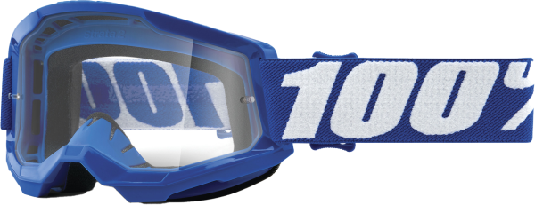 100-PERCENT - STRATA 2 JUNIOR GOGGLE BLUE CLEAR LENS - Image 1