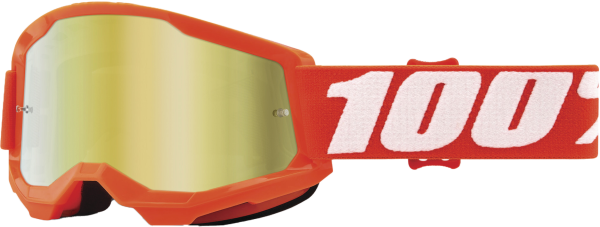 100-PERCENT - STRATA 2 JUNIOR GOGGLE ORANGE MIRROR GOLD LENS - Image 1