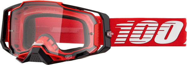 100-PERCENT - ARMEGA GOGGLE RED CLEAR LENS - Image 1