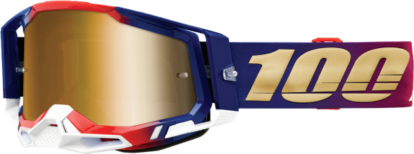 100-PERCENT - RACECRAFT 2 GOGGLE UNITED MIRROR TRUE GOLD LENS - Image 1