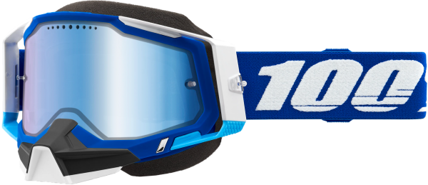 100-PERCENT - RACECRAFT 2 SNOWMOBILE GOGGLE BLUE MIRROR BLUE LENS - Image 1