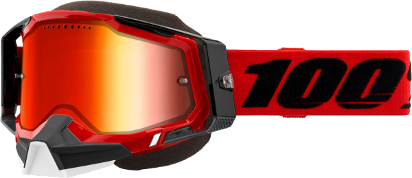 100-PERCENT - RACECRAFT 2 SNOWMOBILE GOGGLE RED MIRROR RED LENS - Image 1