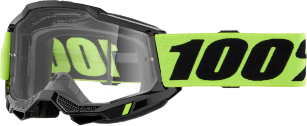 100-PERCENT - ACCURI 2 GOGGLE NEON YELLOW CLEAR LENS - Image 1