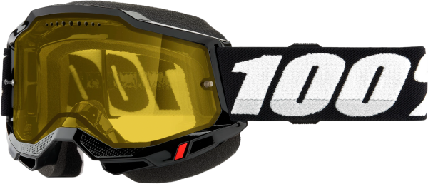 100-PERCENT - ACCURI 2 SNOWMOBILE GOGGLE BLACK YELLOW LENS - Image 1