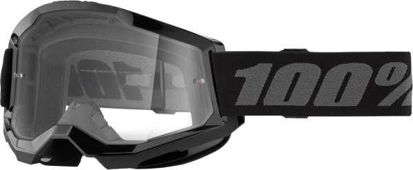 100-PERCENT - STRATA 2 GOGGLE BLACK CLEAR LENS - Image 1