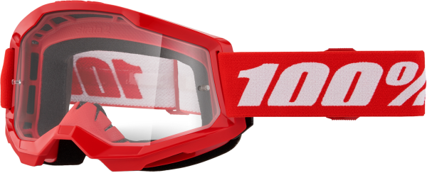 100-PERCENT - STRATA 2 GOGGLE RED CLEAR LENS - Image 1