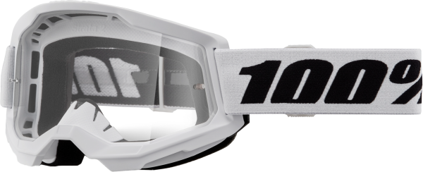 100-PERCENT - STRATA 2 GOGGLE WHITE CLEAR LENS - Image 1