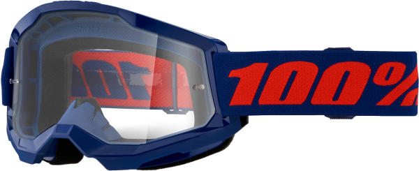 100-PERCENT - STRATA 2 GOGGLE NAVY CLEAR LENS - Image 1