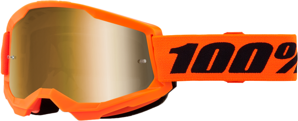 100-PERCENT - STRATA 2 GOGGLE NEON ORANGE MIRROR GOLD LENS - Image 1