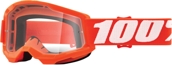 100-PERCENT - STRATA 2 JUNIOR GOGGLE ORANGE CLEAR LENS - Image 1