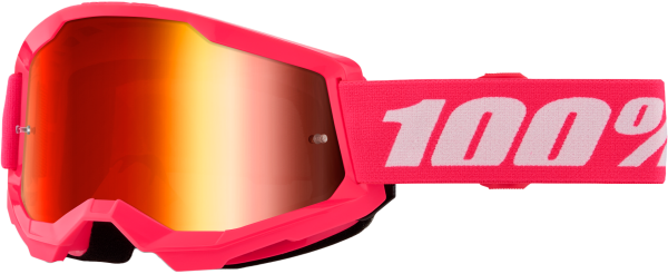 100-PERCENT - STRATA 2 JUNIOR GOGGLE PINK MIRROR RED LENS - Image 1