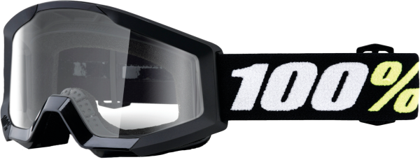 100-PERCENT - STRATA MINI GOGGLE BLACK CLEAR LENS - Image 1