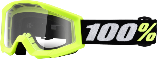 100-PERCENT - STRATA MINI GOGGLE YELLOW CLEAR LENS - Image 1