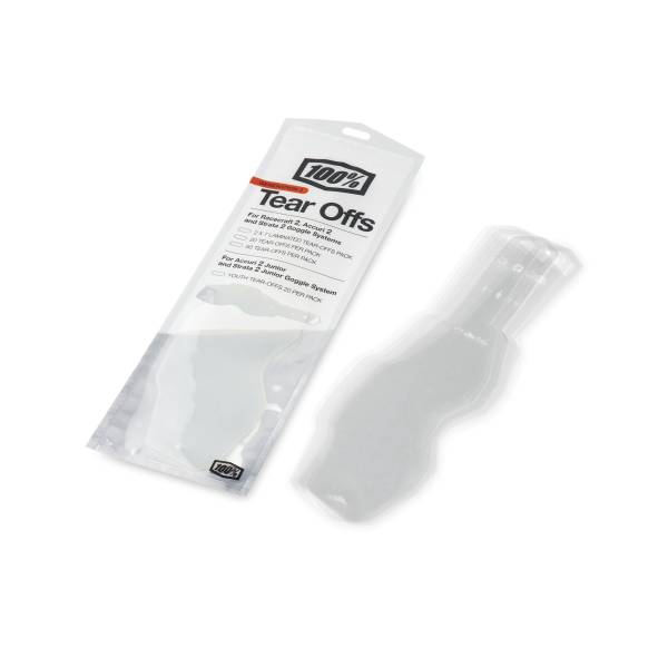 100-PERCENT - RC2/AC2/ST2 STANDARD TEAR-OFFS TEAR-OFFS 20 PK - Image 1