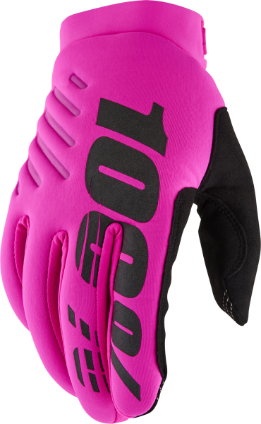 100-PERCENT - BRISKER WOMEN'S GLOVES NEON PINK/BLACK LG - Image 1