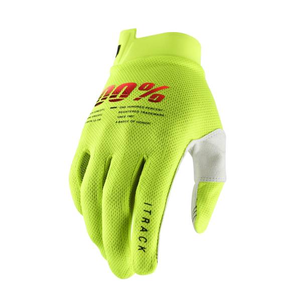 100-PERCENT - ITRACK GLOVES FLUO YELLOW MD - Image 1