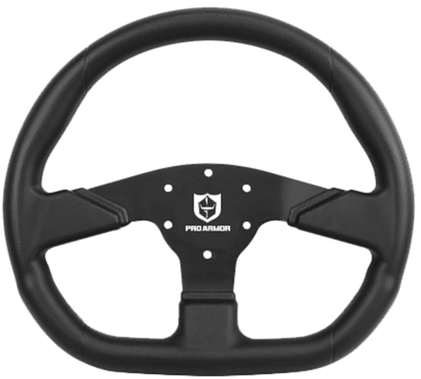 PRO ARMOR - 13.75 "D" SHAPE STEERING WHEEL BLACK - Image 1