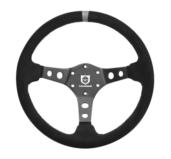 PRO ARMOR - 13.75 TOP MARKER SUEDE STEERING WHEEL GREY - Image 1