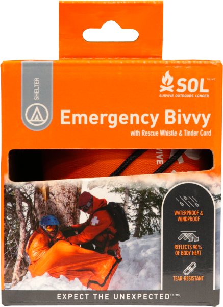 AMK - SOL EMERGENVY BIVVY W/ RESCUE WHISTLE 6/PK - Image 1