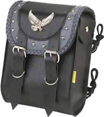 WILLIE & MAX - SISSY BAR BAG GREY STUDDED - Image 1