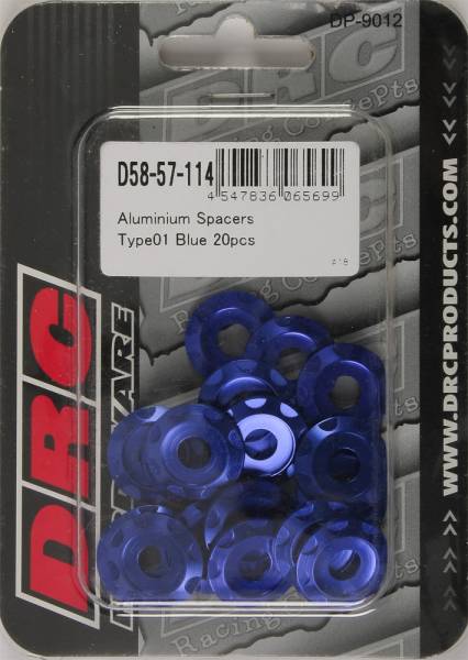 DRC - ALUMINUM SPACERS TYPE 1 BLUE M6X12MM 20/PK - Image 1