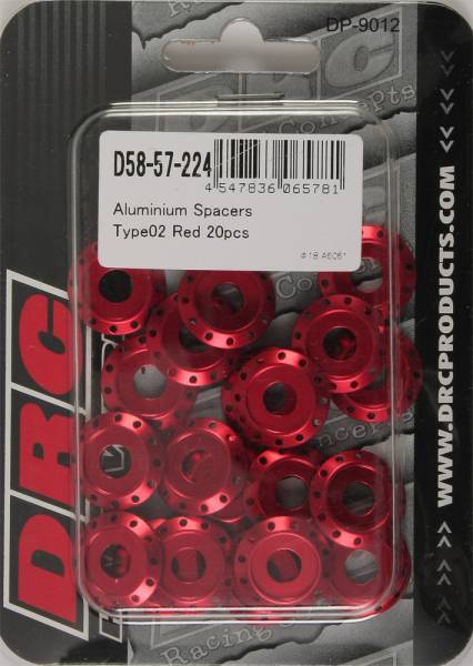 DRC - ALUMINUM SPACERS TYPE 2 RED M6X12MM 20/PK - Image 1