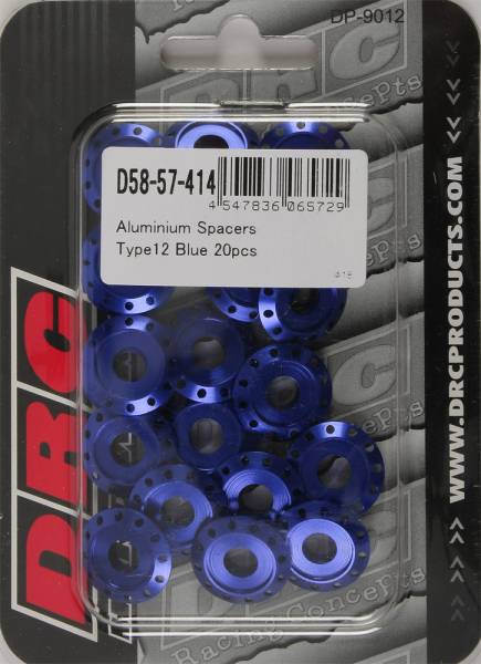 DRC - ALUMINUM SPACERS TYPE 12 BLUE M6X12MM 20/PK - Image 1