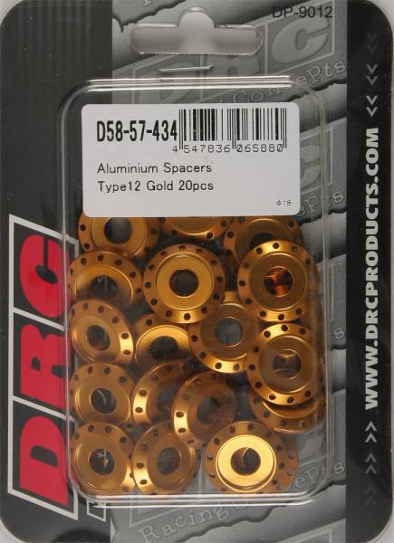 DRC - ALUMINUM SPACERS TYPE 12 GOLD M6X12MM 20/PK - Image 1