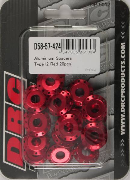 DRC - ALUMINUM SPACERS TYPE 12 RED M6X12MM 20/PK - Image 1