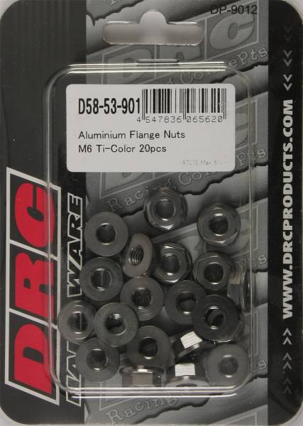 DRC - ALUMINUM FLANGE NUTS TITANIUM M6X12MM 20/PK - Image 1