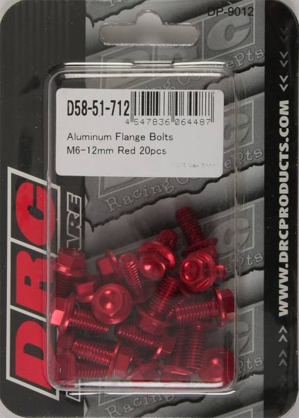 DRC - ALUMINUM FLANGE BOLTS RED M6X12MM 20/PK - Image 1