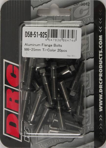 DRC - ALUMINUM FLANGE BOLTS TITANIUM M6X25MM 20/PK - Image 1