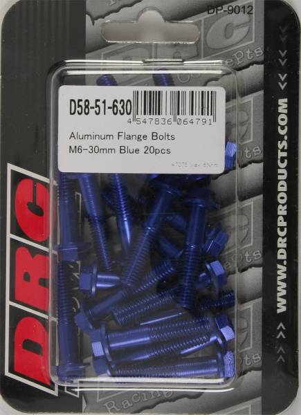 DRC - ALUMINUM FLANGE BOLTS BLUE M6X30MM 20/PK - Image 1