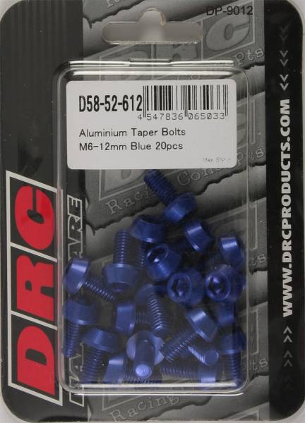 DRC - ALUMINUM TAPER BOLTS BLUE M6X12MM 20/PK - Image 1